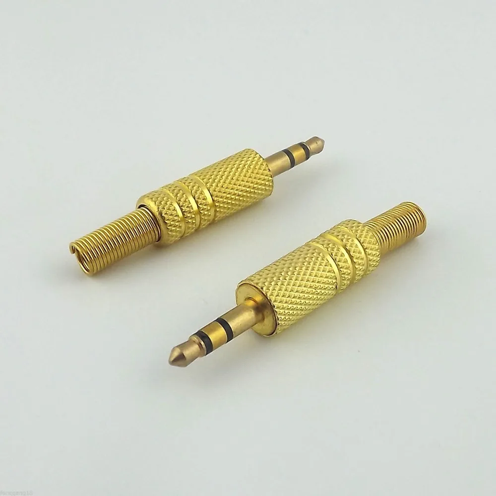 

100pcs 3.5mm 1/8" Stereo Male Plug Audio Cable Solder Gold TRS Adapter Connector