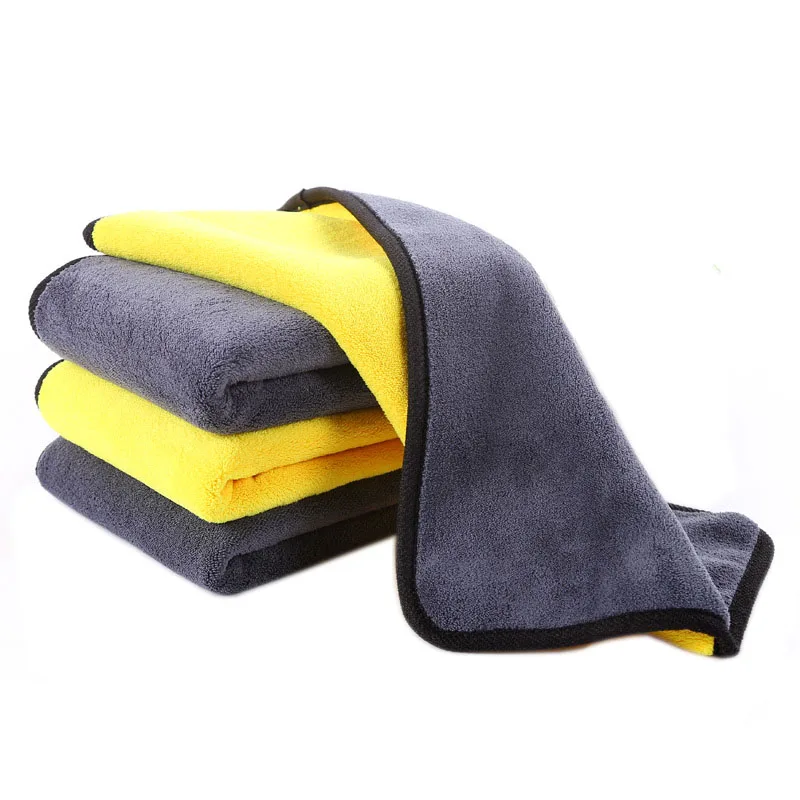 

2pcs 30*30cm Car Wash Microfiber Towel 500g/㎡ Car Care Cloth Detailing Car Cleaning Drying Cloth Hemming Super Thick Plush