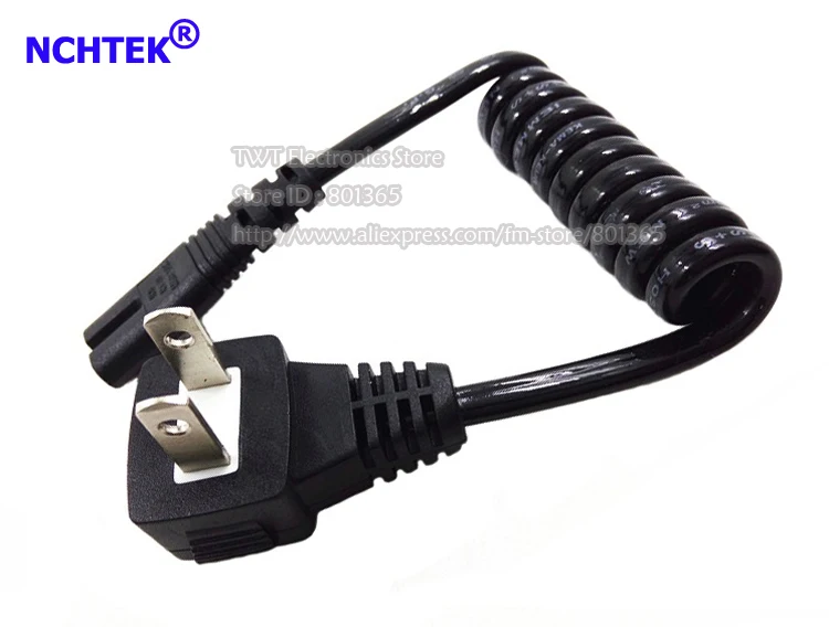 

NCHTEK JP US Plug NEMA 1-15P Male to IEC 320 C7 Female AC Short Portable PU Retractable Spring Power Cable/Free Shipping/10PCS