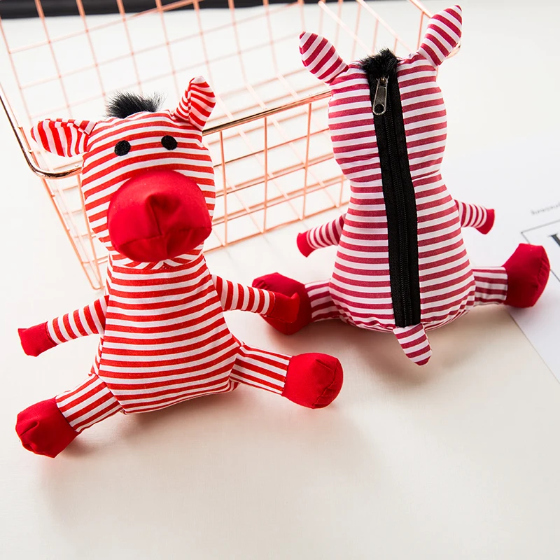 Bolsa de compras zebra com enchimento de algodão e algodão, ecológica, presente para mulheres, dobrável, reutilizável, bolsa de ombro portátil