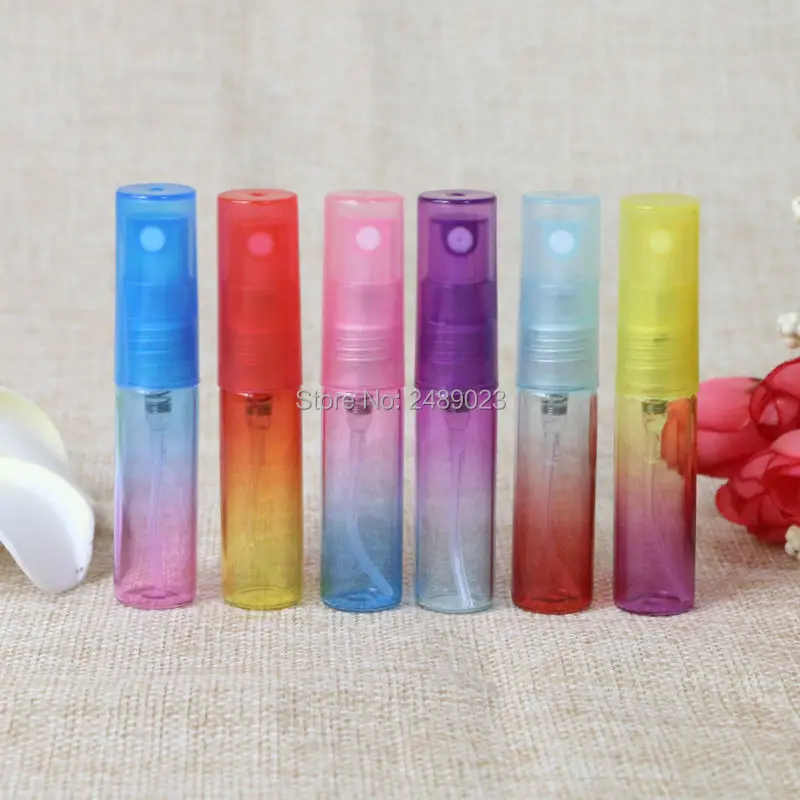 

Makeup Tools 102Pieces/Lot 5ML Mini Portable Colorful Glass Perfume Bottle With Atomizer Empty Cosmetic Containers For Travel