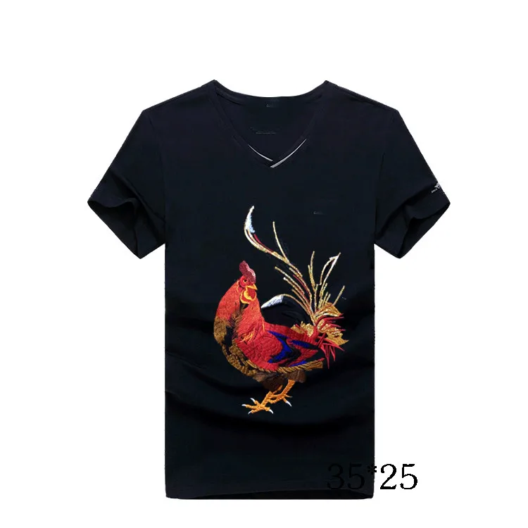 The Cock Crow Sequins Applique Large Embroidery Rooster Big Rooster Patch For Clothes