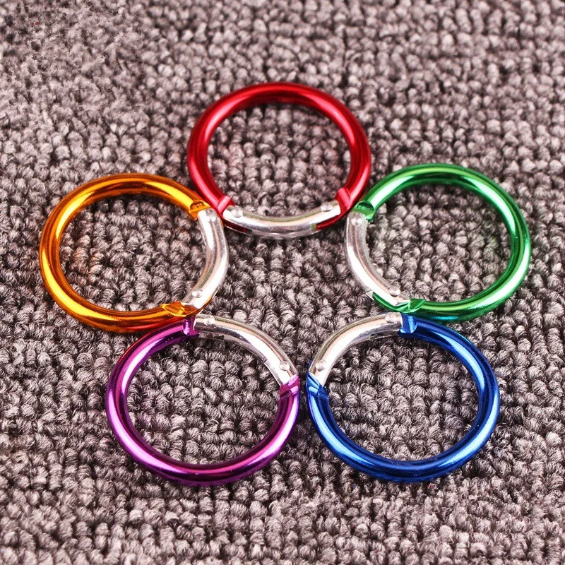 500pcs/lot Aluminum Alloy Plated Gate Spring O-Ring Buckles Clips Carabiner Purses Handbags Round Push Trigger Snap Carabiner