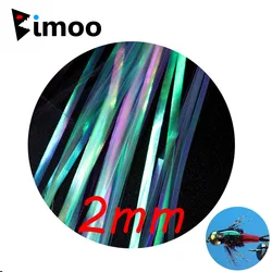 Bimoo 2Bag 2mm Pearl Flashabou Holographic Tinsel Stonefly Nymph Back Streamer Jig Lure Fishing Fly Tying Material