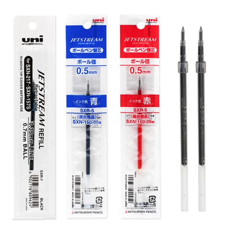 Uni SXR-5 Jetstream Refills Retractable 0.24mm Line for SXN-155/155S/1000 0.5mm Ball Japan Black/Blue/Red Colors