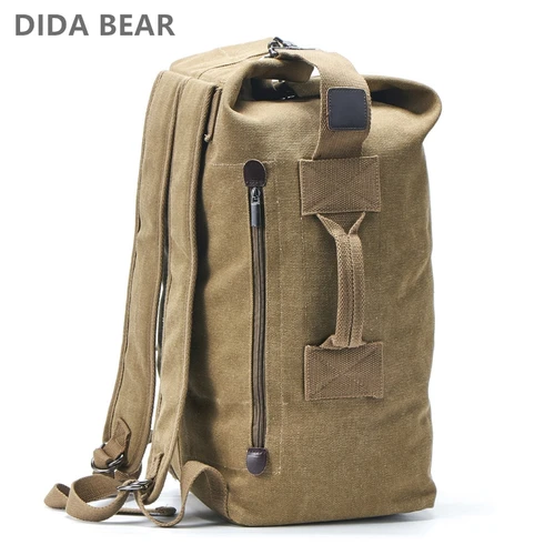 Imagen 1 del producto Mochila de gran capacidad, bolso de viaje para hombre, mochila de montañismo, equipaje masculino, bolsos de hombro tipo Bombonera de lona para niños, mochilas para hombres