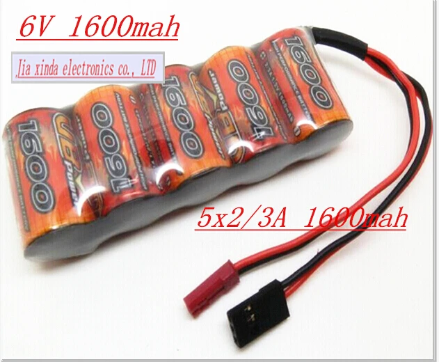 Bateria recarregável ni-mh power, 6v, 2/3a, 1600mah, 2/3a, recarregável, trapezoidal, receptor de gasolina, pacote de baterias de carregamento com tomada