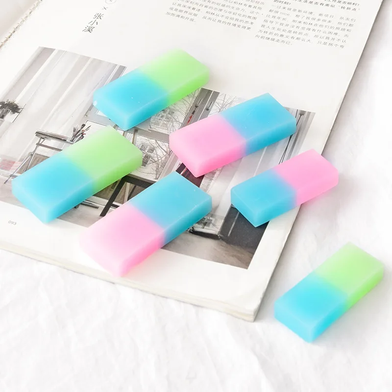 1 Pcs Creative Cute Jelly Color Eraser Student Pencil Erasers Art Sketch Drawing Correction Tool Stationery Supplies