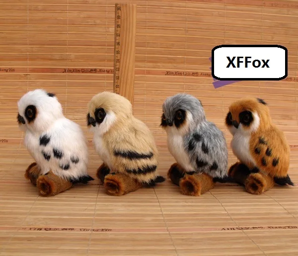 4 pieces a lot cute reallife owl models plastic&furs owl dolls home decoration gift about 7x7x10.5cm xf0493