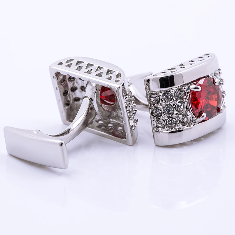 KFLK hot red crystal jewelry in 2017 new product for man shirt brand with high quality and luxury wedding men guests