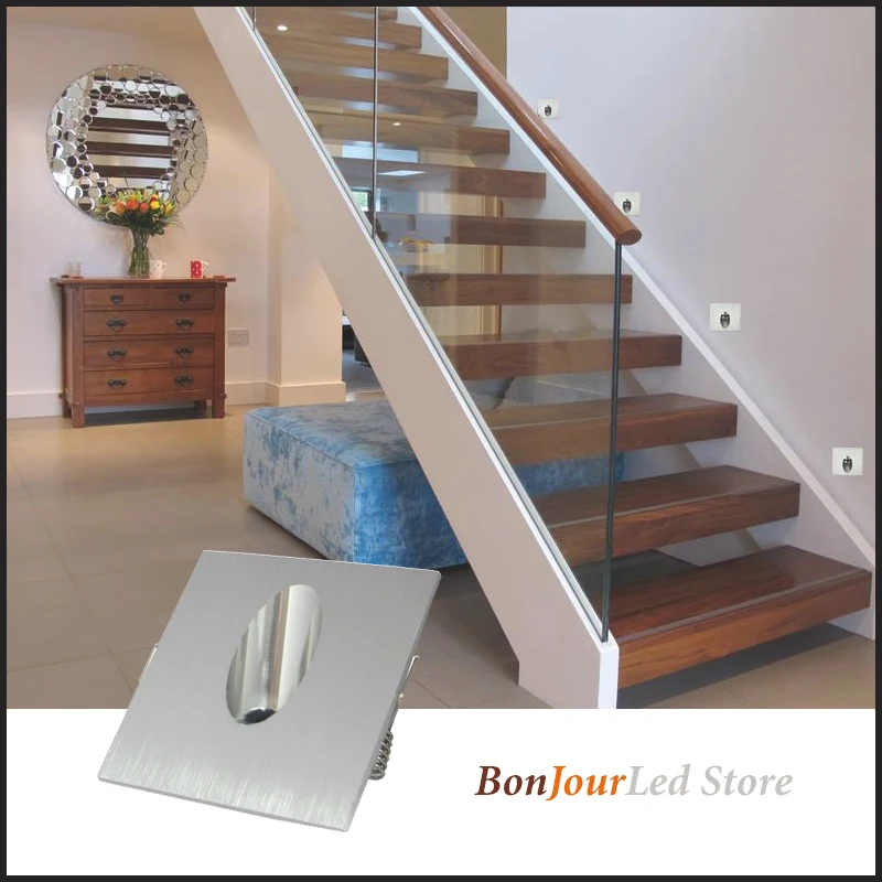 

1w/3w Recessed Led Stair Light Indoor Corner Wall lights Stairs Step Stairway Hallway staircase lamp AC85-265V