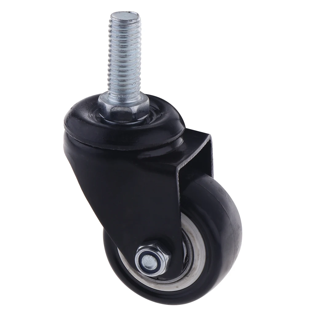4PCS 1.5'' Mute Rubber Swivel Plate Caster Wheel M10 Universal Replacement