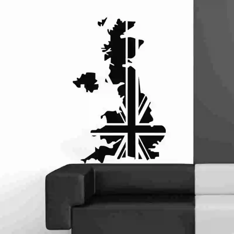 

UK Map Sticker Britain Decal Muurstickers Posters Vinyl Wall Decals Pegatina Quadro Parede Decor Mural UK Map Sticker