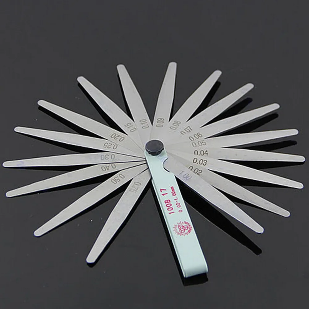 Feeler Gauges 17 Blades 0.02-1.00MM Metric Feeler Gauge Foldable Thickness Gap Metric Filler Feeler Gauges For Measurements Tool