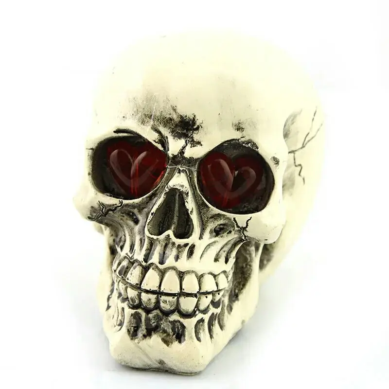 LED شكل الإنسان الهيكل العظمي رئيس Homosapiens الجمجمة تمثال تمثال شيطان الشر ديكور المنزل الكمامات النكات العملية لعبة شريط يمكن تألق