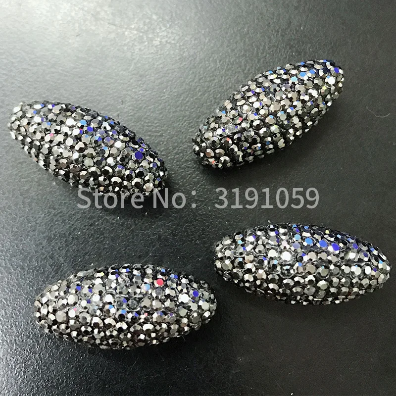 

Black oval rhinestone beads in the European and American fashion style DIY jewelry handmade gifts