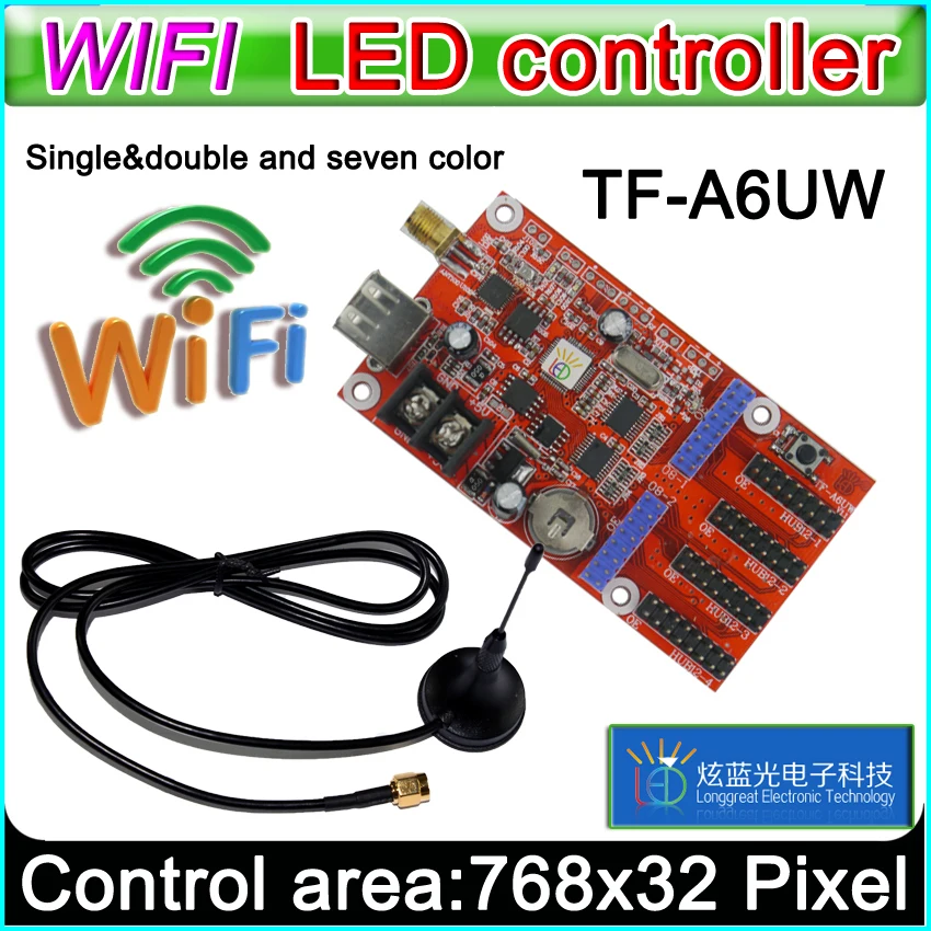 TF-A6UW wifi led Controller Card, p10 *** module Single&Dual color led signs,  conventional p10 LED display control card