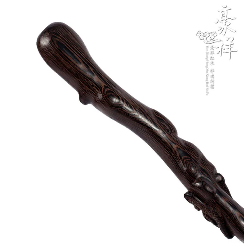 Chicken wing wooden crutches the elderly of Ganoderma lucidum wood head walking stick staff aged mahogany cane civilization-line