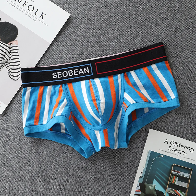 SEOBEAN Mens Striped Printed Boxer Shorts Pajamas Cotton unterhosen herren Underwear