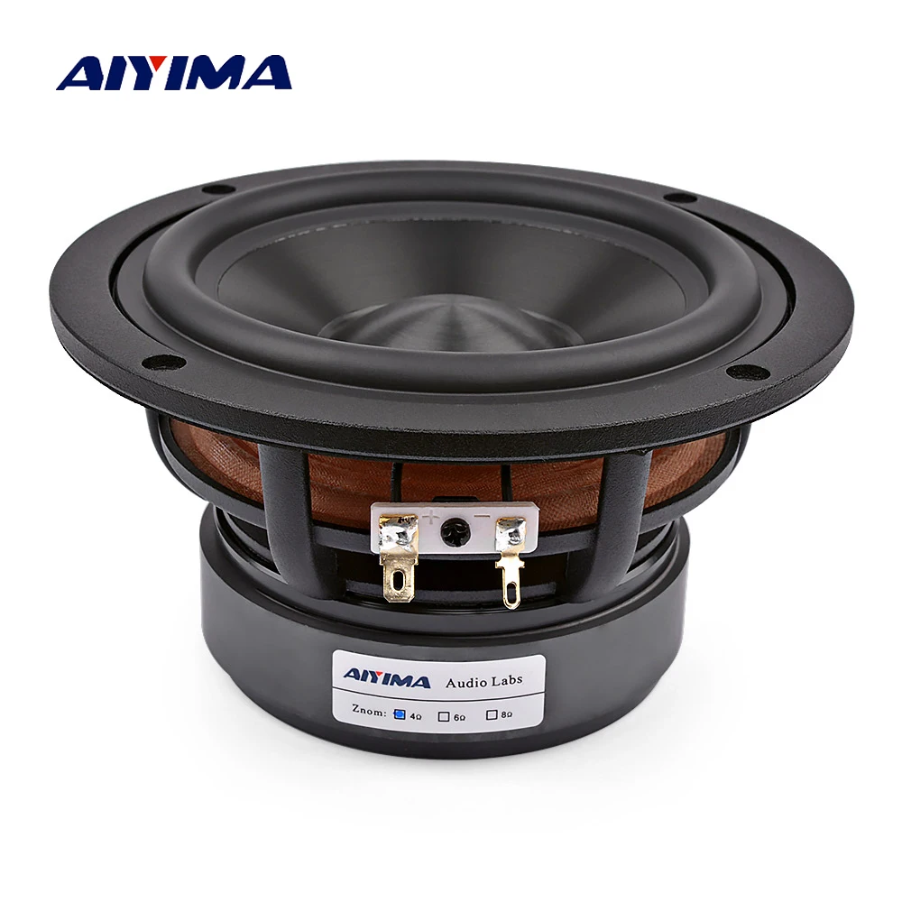 

AIYIMA 1Pcs 5.25 Inch Midrange Bass Speaker 4 8 Ohm 60W Black Diamond Ceramic Basin Audio Woofer Speaker Hifi LoudSpeaker