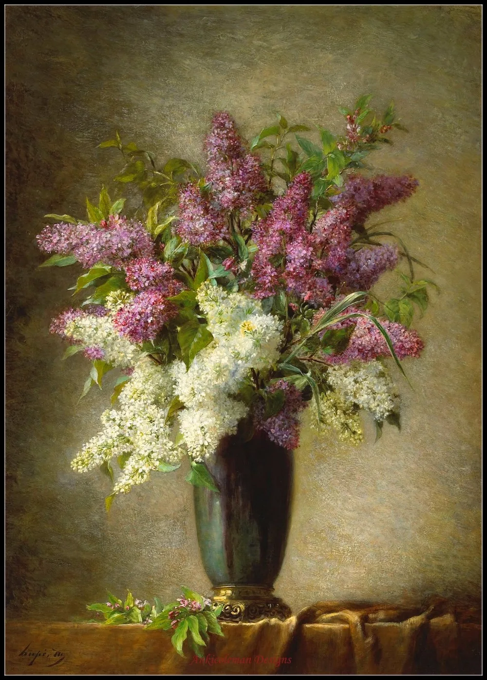 

Needlework for Embroidery DIY DMC Color - Counted Cross Stitch Kits 14 ct Oil painting - A Still Life With Lilacs In A Vase