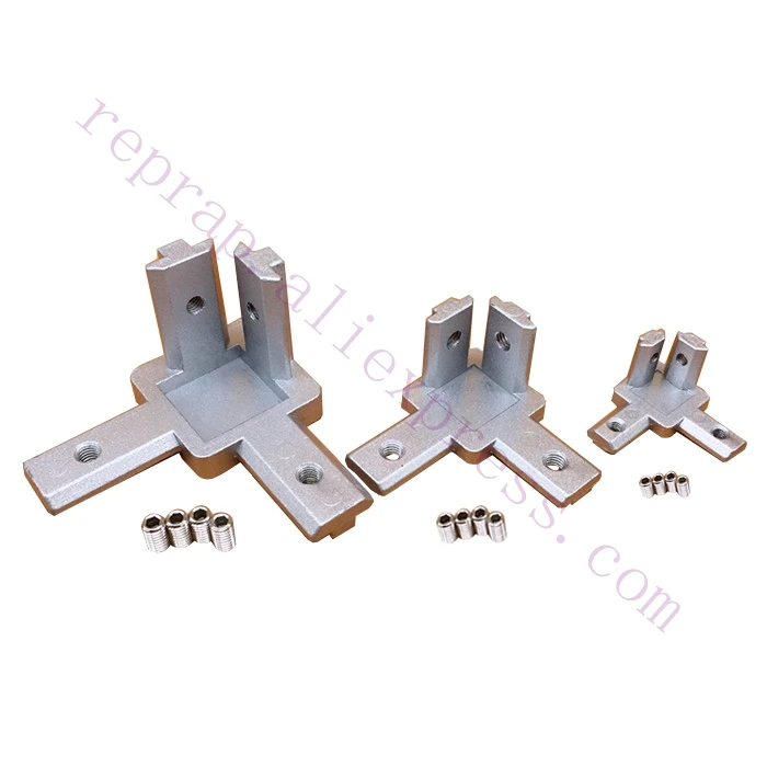 

4pcs 2020 3030 4040 T Slot Aluminum Profile 3-way 90 deg inside corner bracket Interior Connector f/ Alu-profile 3D printer