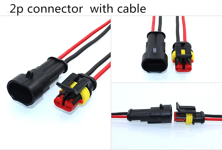 1sets Kit 2 pin 1/2/3/4/ pins Way Super Seal Sealing Waterproof Electrical Wire Cable Connector Plug for Car Auto