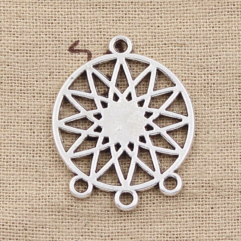 6pcs Charms Native Dream Catcher Chandelier Connector 33x27mm Antique Tibetan Pendant Finding DIY Vintage Choker Pendant