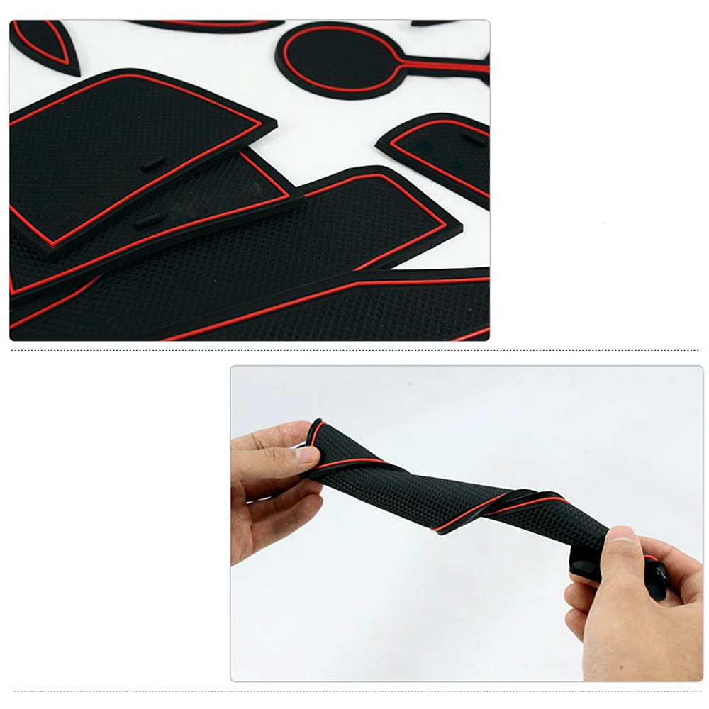 for Toyota Corolla 2007 2008 2009 2010 2011 2012 2013 Non-slip Rubber Cup Holder Sticker Gate Slot Pad Door Groove Mat styling