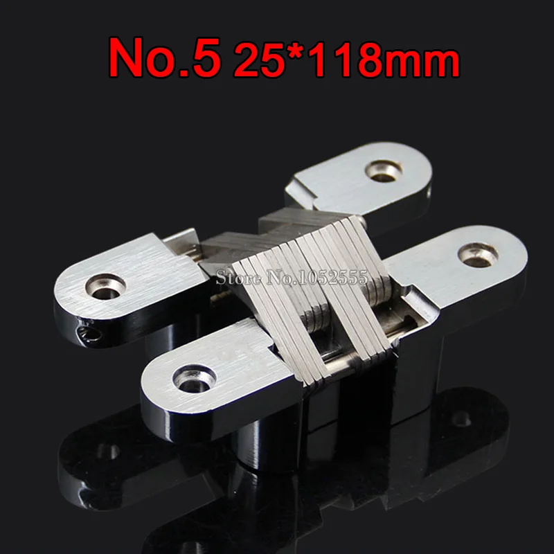 

Brand New 2PCS 25x118mm Invisible Concealed Cross Door Hinges Stainless Steel Hidden Door Hinges Loading 40KG/PCS with Screws