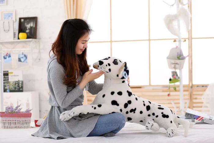 big lovely simulation spots dog toy plush large lying spot dog doll gift about 85cm