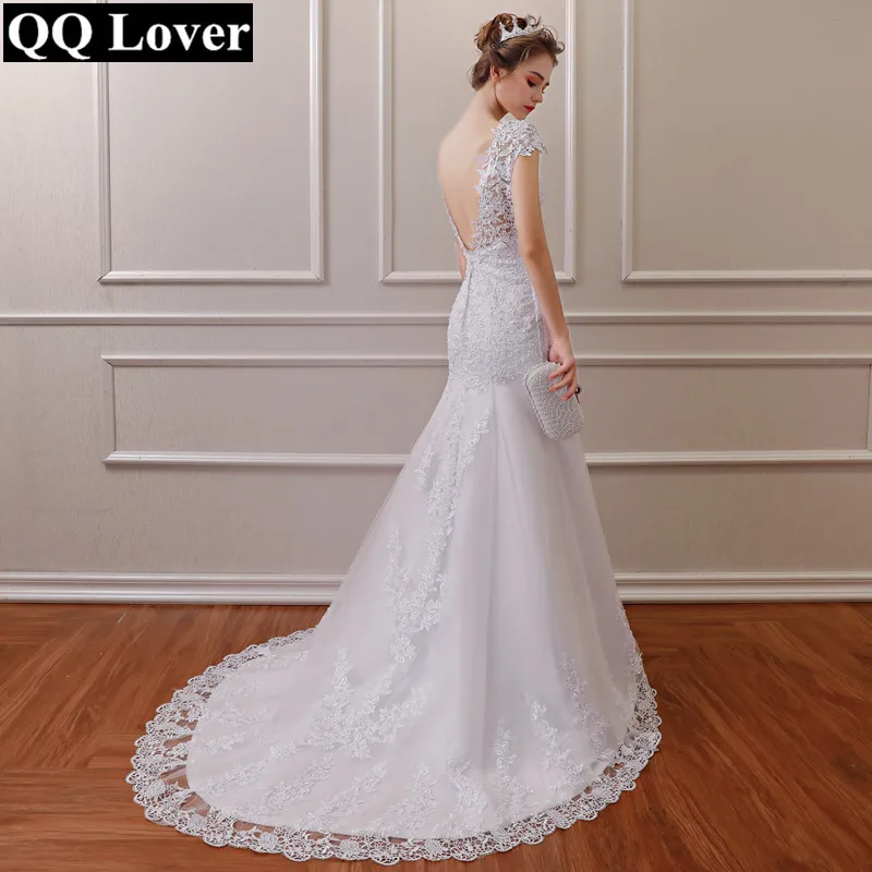 

Vintage Mermaid Lace Wedding Dresses Appliques Vestido De Noiva Backless Bridal Gowns Sexy Wedding Gowns