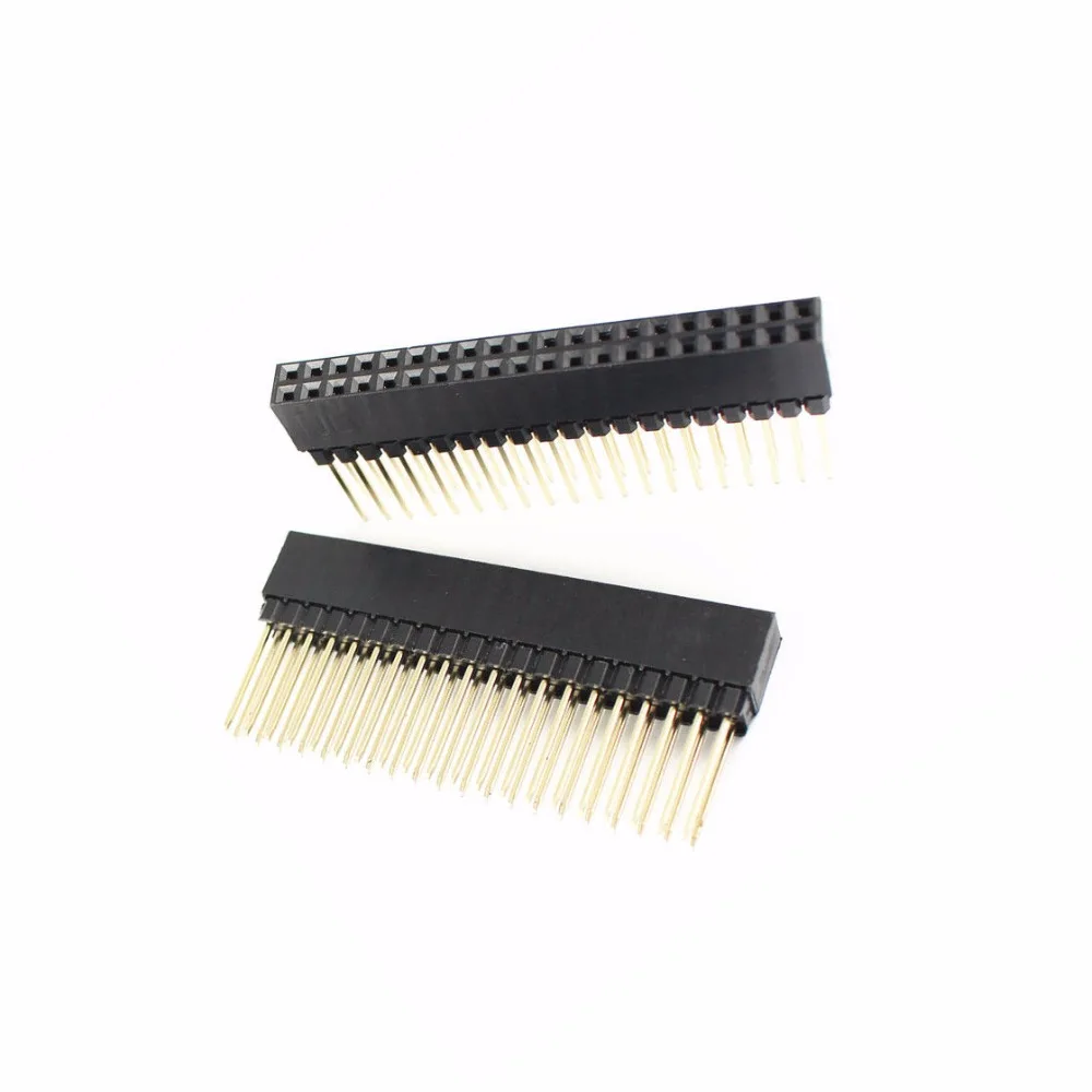 2 Pcs NEW 2.54mm Pitch 2x20 Pin 40 Pin Female Double Row Long Pin Header Strip PC104