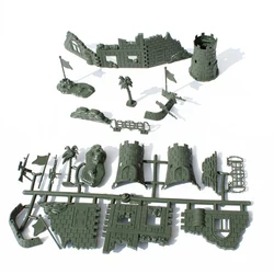 Plastic Army Base Set World War II Army Men Solider Accessories Blindage Blockhouse Sand Scene Model Toy