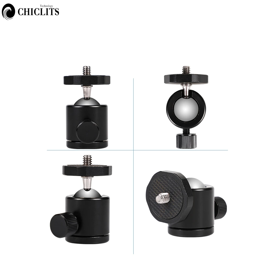 1/ 4" Screw Ball Head Ballhead Mount Tripod Head Mount Adapte 360 Rotating for Gopro 7 6 5 4 3 2 1 Canon Nikon Sony DSLR