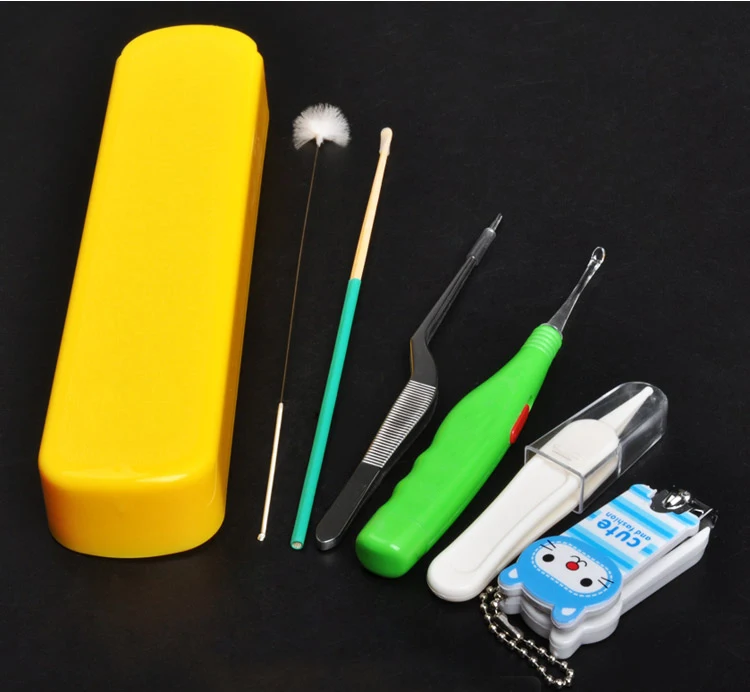 Nail Clipper Kit Nail Care Set Pedicure Scissor Knife Earpick Ear Wax Cleaner Curette Wax Removal Tool Ear Tweezers Set Sale