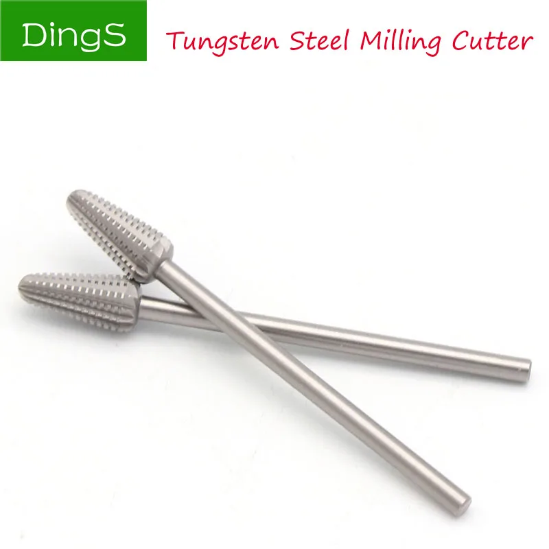 

1pcs Tungsten Steel Rotary Tool Bits Grinding Head for Dremel Milling Rotary File Cutter Wood Carving Knife For Wood Bone Olive