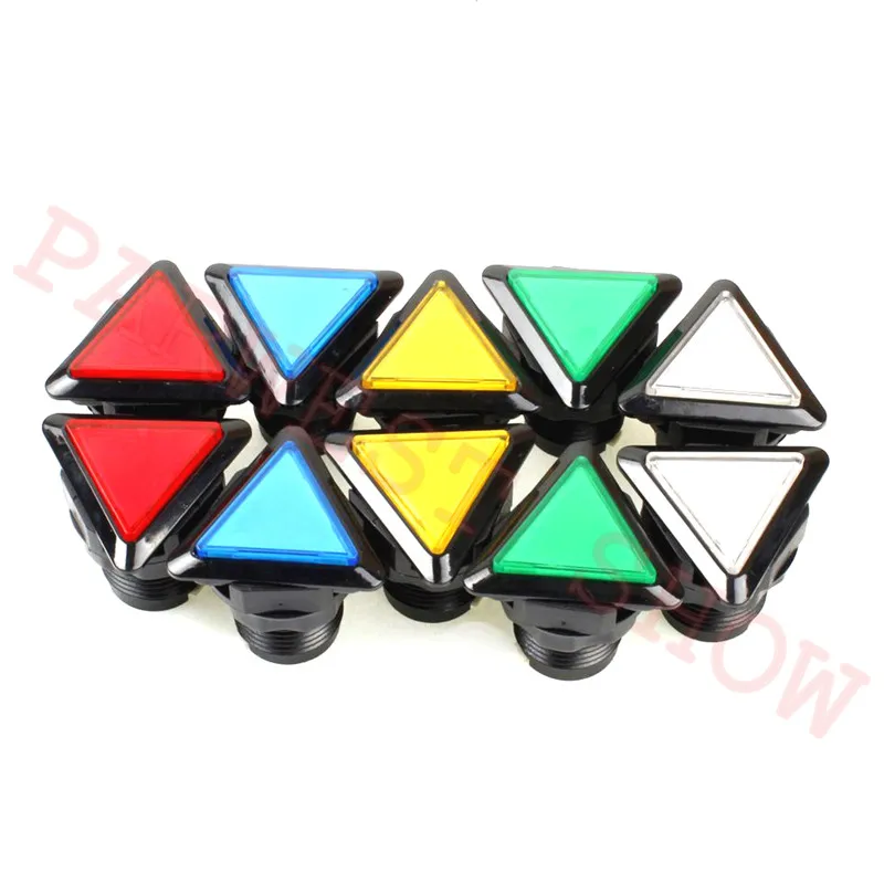 20pcs/lot Triangle LED Illuminated Push Buttons + 12V LED Lights+Lamp Holder + Micro-Switch For Arcade Games Machine Parts