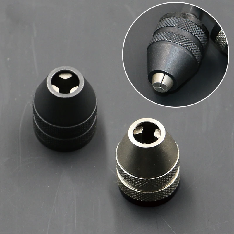 Trapano senza chiave Chuck cacciavite Impact Driver Adapter 1/4 ''Hex Shank Drill Bit Tool nastro colore nero