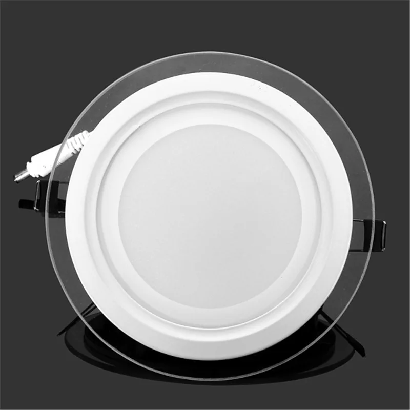 LED Panel Light Round Glass Panel Downlight 6W 9W 12W 18W Ceiling Recessed Lights SMD 5630 LED Paine Lamps AC85-265V