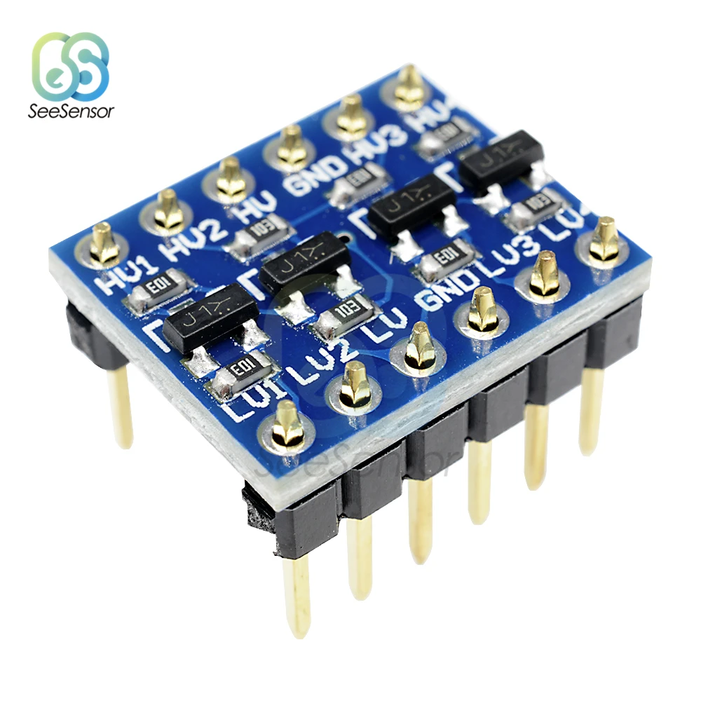 5Pcs IIC I2C Logic Level Converter Bi-Directional Board Module 4 Channel 5V 3.3V With Pins