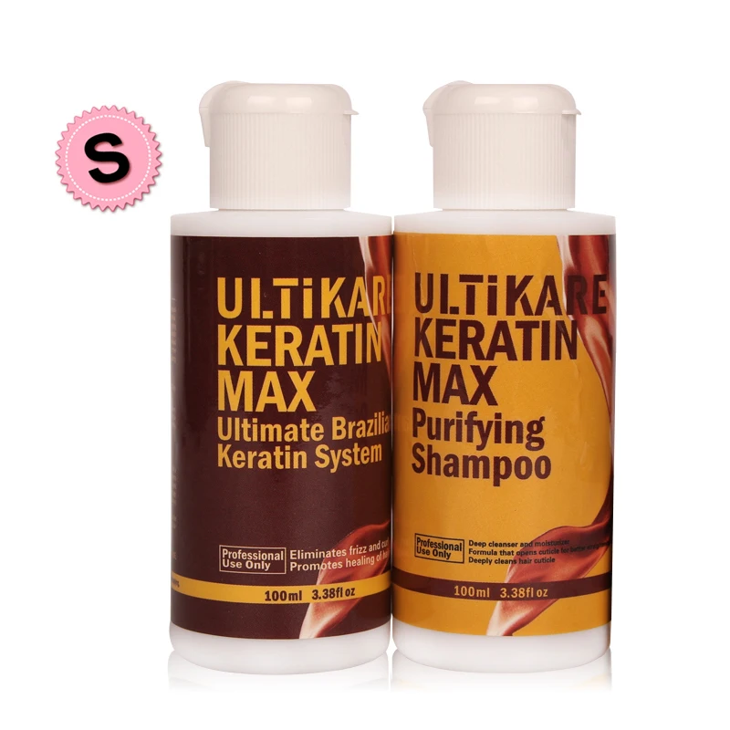 

2pcs Cheapest keratin Mini Set Formalin 8% Keratin Hair Treatment 100ml +100ml Purifying Shampoo Straighten Care for Damage Hair