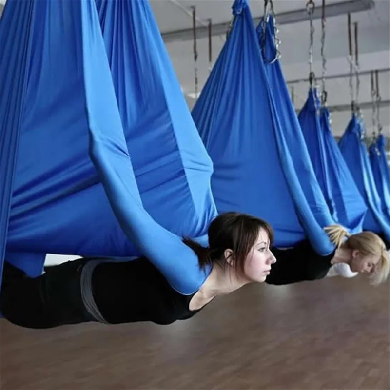 6 meters elastic 2016Aerial Yoga Hammock Swing Latest Multifunction Anti-gravity Yoga belts for yoga training Yoga  for sporting