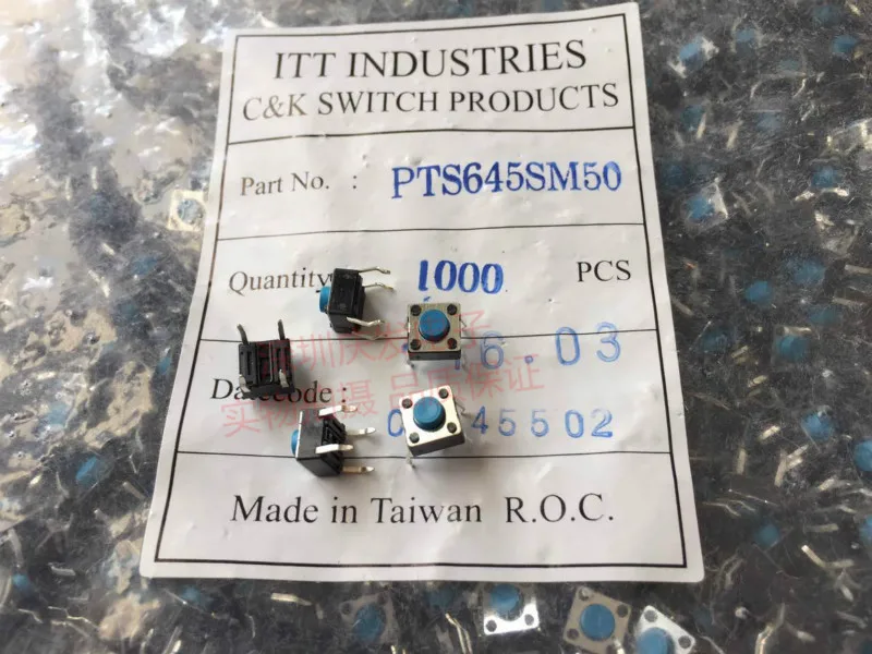 

Original new 100% import touch switch PTS645SM50 DIP 4pin 6*6*5 button micro motion