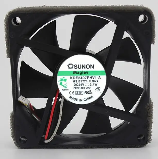 Original 7ซม.24V 2.4W KDE2407PHV1-A 7015 3สายพัดลมระบายความร้อน