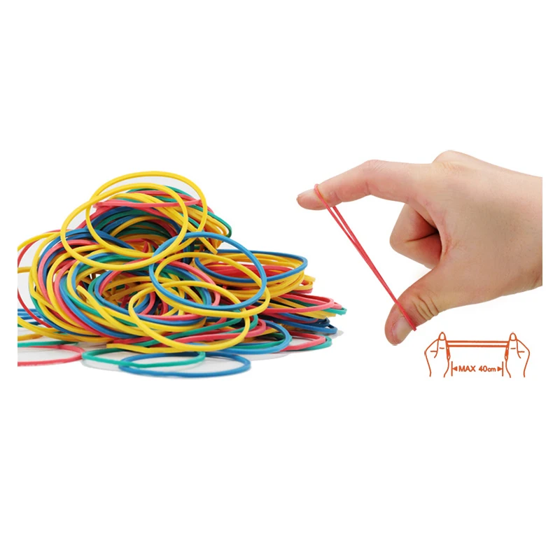 Colorful Strong Elastic Rubber Band Loop 50g School Stationery Office Pen holder Organiser