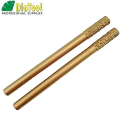 SHDIATOOL 2pcs 6/20mmX90mm Cylinder Flat-end, CNC STONE Engraving Bits /CNC Tool, Stone Carving Tools, Diamond Burrs, End Mill