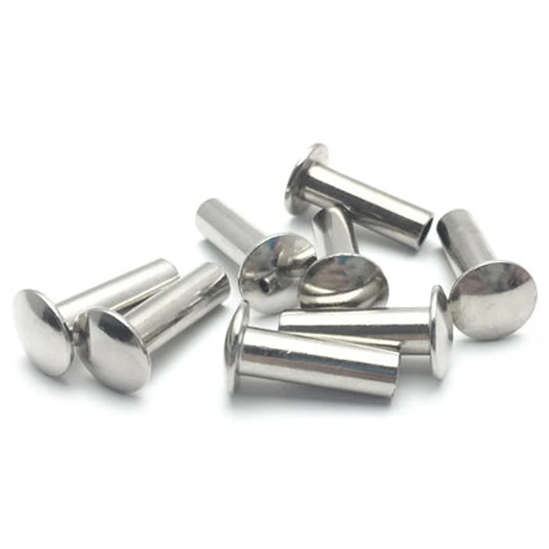 10pcs M4 304 stainless steel flat round head semi-tubular rivet  Hollow nail GB873 22mm-35mm Length