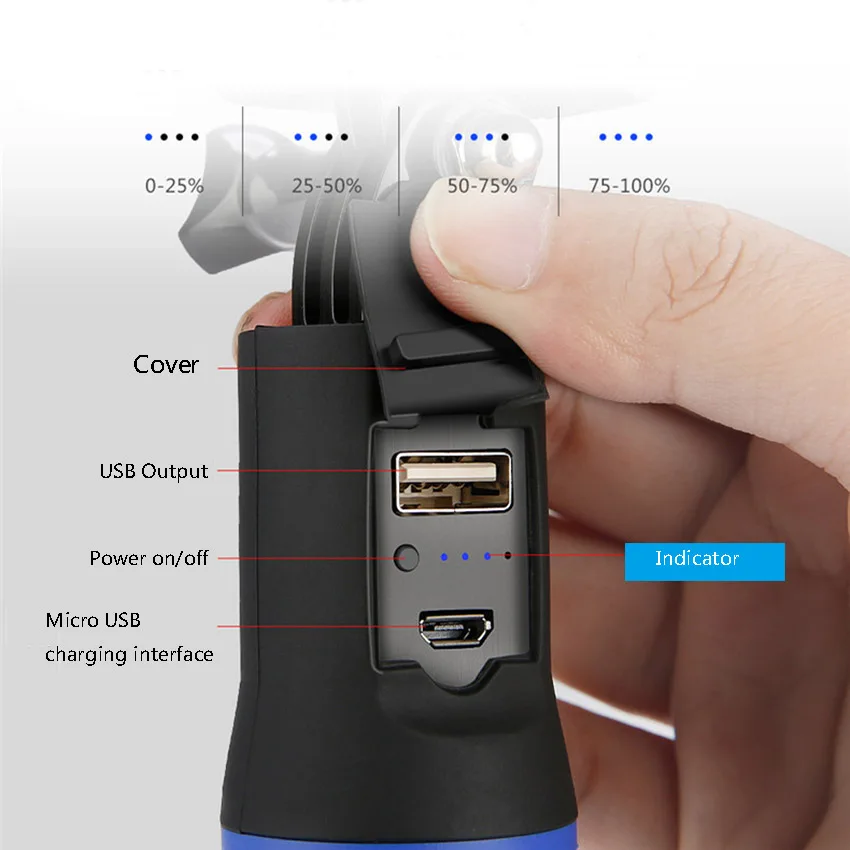 Impugnature portatili Selfie Stick con 5200mAH Power Bank Bar monopiede per Gopro Hero 11 10 9 8 7 6 5 DJI Sjcam Yi Action Camera Phones