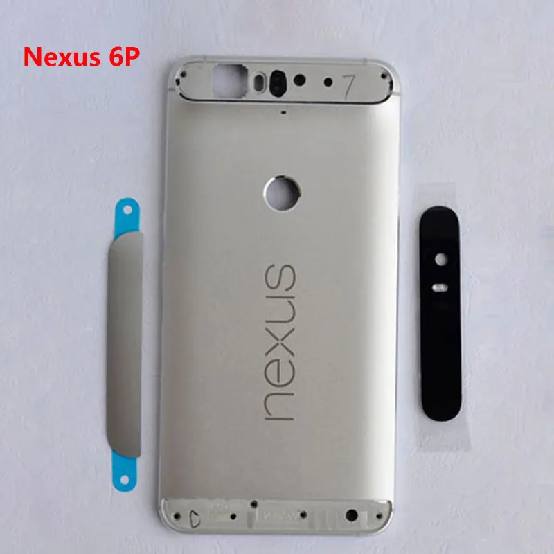 Per Huawei Google Nexus 6P Metallo Posteriore Posteriore di Caso Della Copertura Dell\'alloggiamento Della Batteria Con I Tasti Laterali + Obiettivo